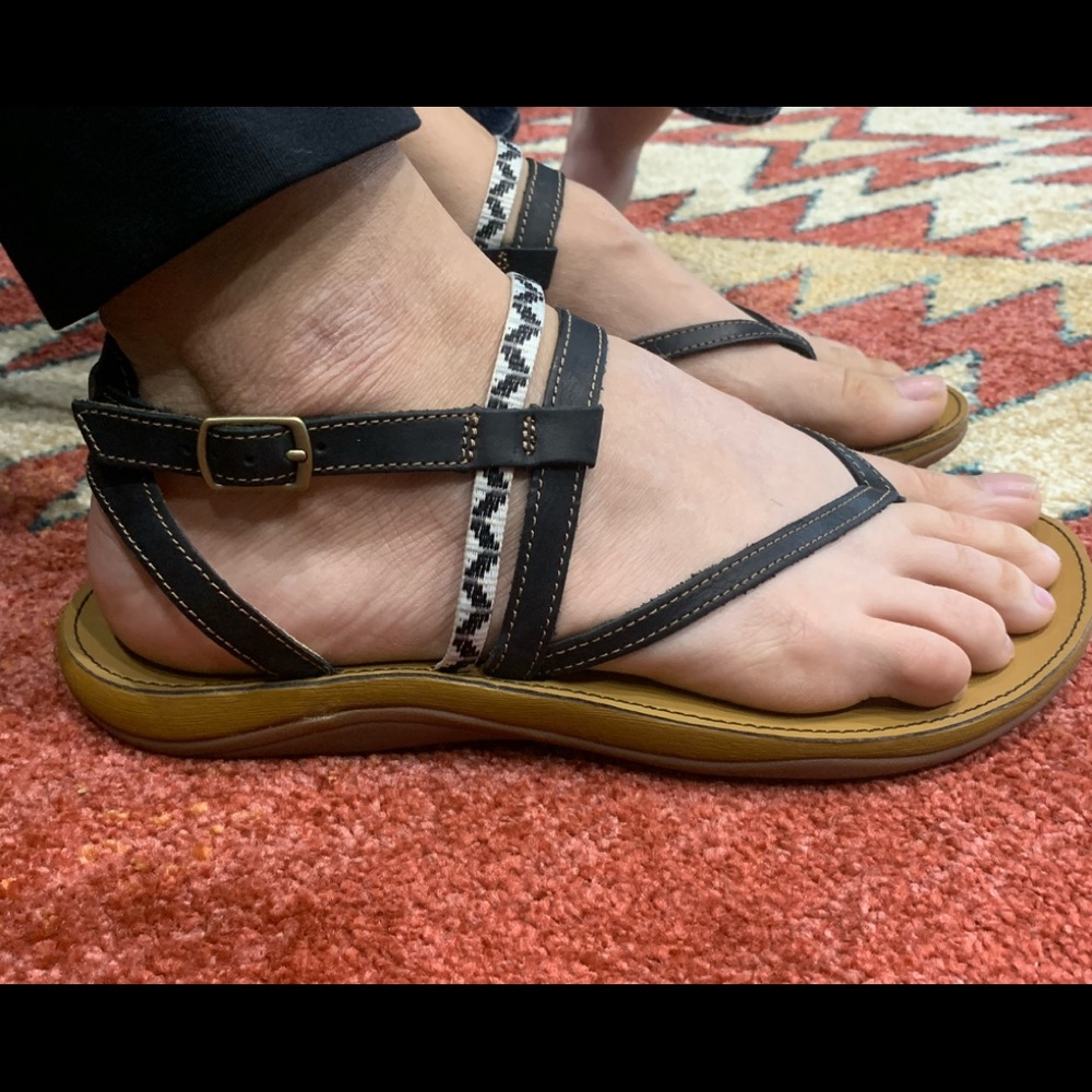 Chaco gladiator sandals black, brown and white